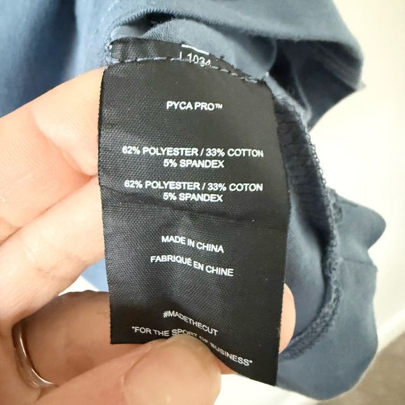 Cuts Curve Hem Short Sleeve Henley in Blue Size XL - Picture 4 of 5